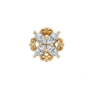 BVLA Lamia Marquise Cluster 14k Yellow Gold and CZ Cubic Zircon - End